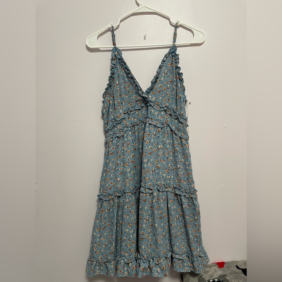 Inspired Hearts | Dresses | Inspired Hearts Blue Floral Mini Dress ...